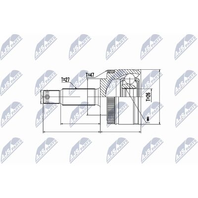 NTY NPZ-KA-358 Gelenksatz für Antriebswelle - Vorderachse, ABS-Ring NTY NPZ-KA-358 Gelenksatz für Antriebswelle - Vorderachse, ABS-Ring
