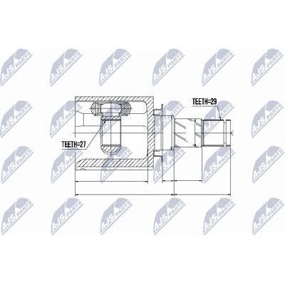 NTY Drive Shaft Joint Set - Front Left Axle - Transmission Side NTY Drive Shaft Joint Set - Front Left Axle - Transmission Side