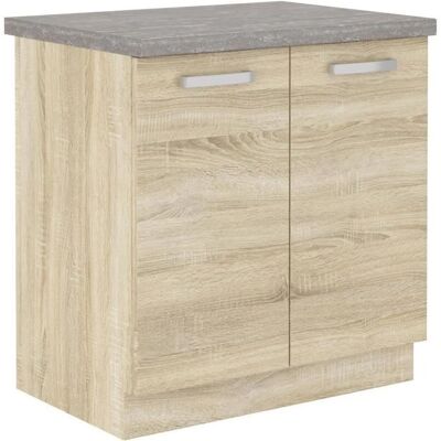 LASSEN Chêne Sonoma Armoire à 2 portes - Meuble - Publicité LASSEN Chêne Sonoma Armoire à 2 portes - Meuble - Publicité