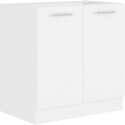 Meuble sous-évier ATLAS blanc 2 portes - 80x82x52cm - Sans plan de travail - Publicité Meuble sous-évier ATLAS blanc 2 portes - 80x82x52cm - Sans plan de travail - Publicité