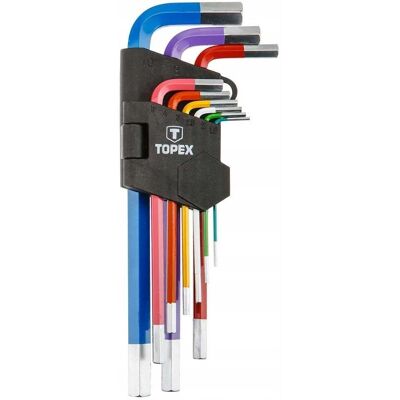 TOPEX 9-delige inbussleutelset - Kleuren, 1.5-10mm TOPEX 9-delige inbussleutelset - Kleuren, 1.5-10mm