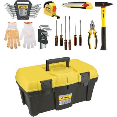 Caja de Herramientas Topex 38x17x17 - Completa con Herramientas Caja de Herramientas Topex 38x17x17 - Completa con Herramientas
