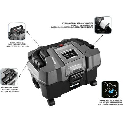 Graphite 58GE105 - Werkstattstaubsauger Graphite 58GE105 - Werkstattstaubsauger