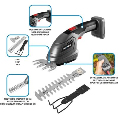 GRAPHITE 58GE119 Power Heckenschere - 3-in-1 GRAPHITE 58GE119 Power Heckenschere - 3-in-1
