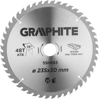 Graphite 55H693 Lame de scie circulaire - 48 dents - 235mm - Publicité Graphite 55H693 Lame de scie circulaire - 48 dents - 235mm - Publicité