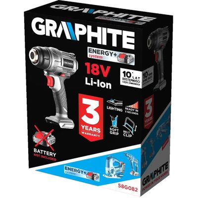 GRAPHITE 58G082 Heißluftpistole - Leicht, 550°C, Akku GRAPHITE 58G082 Heißluftpistole - Leicht, 550°C, Akku