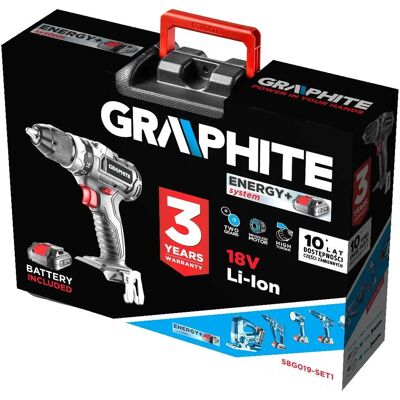 Graphite 58G019-SET1 Bohrmaschine - Bürstenlos, 18V 2Ah Graphite 58G019-SET1 Bohrmaschine - Bürstenlos, 18V 2Ah