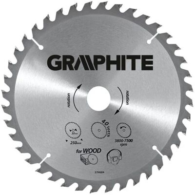 Graphite 160mm Holzkreissägeblatt - 18Z, 2,8mm, 30mm Bohrung Graphite 160mm Holzkreissägeblatt - 18Z, 2,8mm, 30mm Bohrung