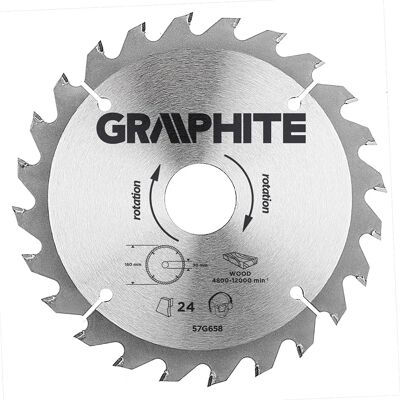 GRAPHITE Kreissägeblatt 160x30 mm - 24 Zähne - Kreissägeblatt GRAPHITE Kreissägeblatt 160x30 mm - 24 Zähne - Kreissägeblatt