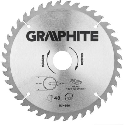 GRAPHITE Kreissägeblatt - 190mm, 40 Zähne, 30mm Bohrung - Sägeblatt GRAPHITE Kreissägeblatt - 190mm, 40 Zähne, 30mm Bohrung - Sägeblatt