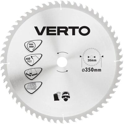 Lama per sega circolare Verto - 60 denti - Diametro 350mm - Taglio legno Lama per sega circolare Verto - 60 denti - Diametro 350mm - Taglio legno