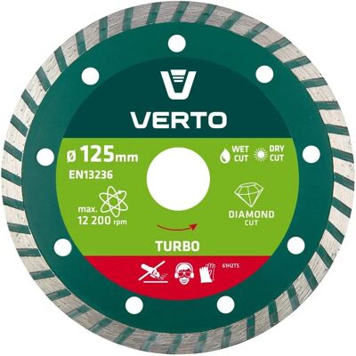 Verto Diamanttrennscheibe - 125mm Turbo für Nass- & Trockenschnitt Verto Diamanttrennscheibe - 125mm Turbo für Nass- & Trockenschnitt
