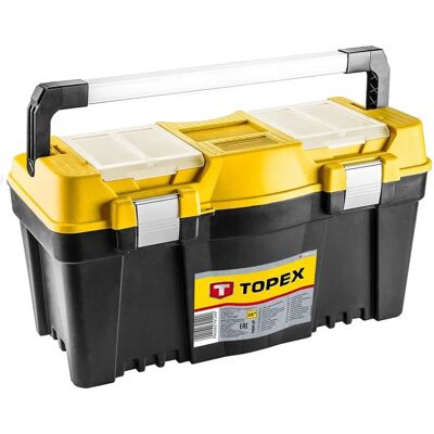 Topex 25'' Skrzynka narzędziowa z aluminiowym uchwytem - Skrzynka narzędziowa Topex 25'' Skrzynka narzędziowa z aluminiowym uchwytem - Skrzynka narzędziowa
