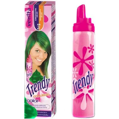 Venita Trendy Color Mousse - Vert Émeraude - Coloration cheveux - 75 ml - Publicité Venita Trendy Color Mousse - Vert Émeraude - Coloration cheveux - 75 ml - Publicité