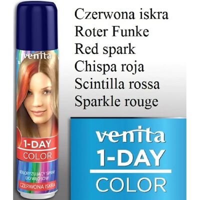 Venita 1-Tages Farb-Spray - No. 4 - Roter Funke - Schneller & langlebiger Haarspray Venita 1-Tages Farb-Spray - No. 4 - Roter Funke - Schneller & langlebiger Haarspray