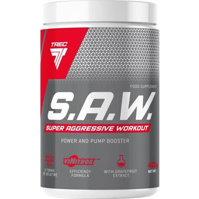 Trec Nutrition Trec SAW Proszek - Czarna porzeczka z cytryną - 400g - Suplement przedtreningowy Trec Nutrition Trec SAW Proszek - Czarna porzeczka z cytryną - 400g - Suplement przedtreningowy