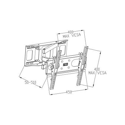 Uchwyt TV ART RAMT AR-77 - 23-46 cali, 35kg, Czarny Uchwyt TV ART RAMT AR-77 - 23-46 cali, 35kg, Czarny