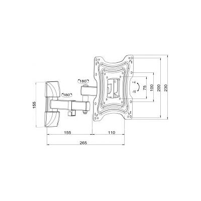 ART AR-83 Wandhalterung - Verstellbarer Arm - Schwarz - 10-42" ART AR-83 Wandhalterung - Verstellbarer Arm - Schwarz - 10-42"
