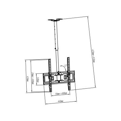 ART AR-21L Deckenhalterung - Für 32-60 Zoll, Schwarz ART AR-21L Deckenhalterung - Für 32-60 Zoll, Schwarz