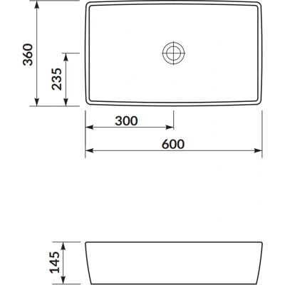 Lavabo de encimera Cersanit City 60 - Cerámica, Blanco Lavabo de encimera Cersanit City 60 - Cerámica, Blanco