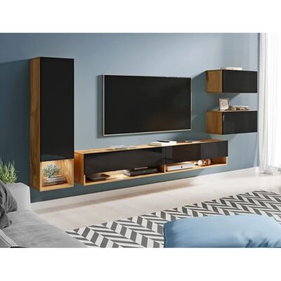 Sada obývacích pokojů Bratex Amadeo - Moderní design, Snadná montáž, LED osvětlení Sada obývacích pokojů Bratex Amadeo - Moderní design, Snadná montáž, LED osvětlení