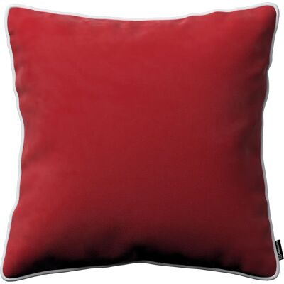 Gelbe Tipi Samtbezug - Rote Dekorative Bordüre - 43x43cm - Kissenhülle Gelbe Tipi Samtbezug - Rote Dekorative Bordüre - 43x43cm - Kissenhülle