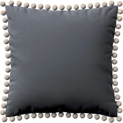 Szara Poszewka z Pompomami - 45x45cm - Poszewka Szara Poszewka z Pompomami - 45x45cm - Poszewka