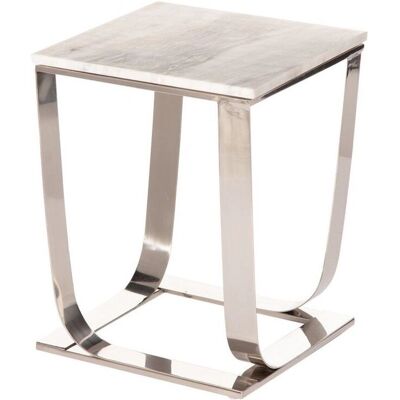 Dekoria Beistelltisch Meris Marmor - Stahl, Weiß, Silber - 36x36x46cm - Beistelltisch Dekoria Beistelltisch Meris Marmor - Stahl, Weiß, Silber - 36x36x46cm - Beistelltisch