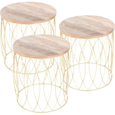 Dekoria Mia Beistelltisch - Modernes Metall & Holz - 52x52x56,5cm Dekoria Mia Beistelltisch - Modernes Metall & Holz - 52x52x56,5cm
