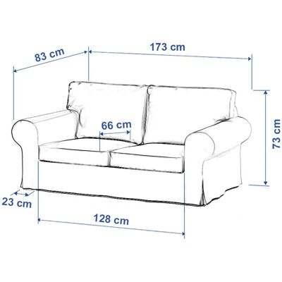 Dekoria Bezug für Ektorp 2er Sofa - Schwarz Dekoria Bezug für Ektorp 2er Sofa - Schwarz