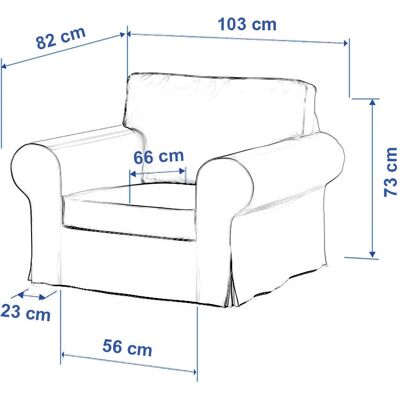 Pokrowiec na fotel Ektorp Dekoria - Czarny / Szary - Pasuje do IKEA Pokrowiec na fotel Ektorp Dekoria - Czarny / Szary - Pasuje do IKEA