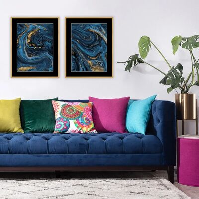 Dekoria - Abstract Blue&Gold I 40 x 50cm - Niebiesko Złoto - Dzieło sztuki Dekoria - Abstract Blue&Gold I 40 x 50cm - Niebiesko Złoto - Dzieło sztuki