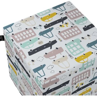 Żółty Tipi Puf Nano - Wielokolorowy - 40x40x40 cm - Pufa Żółty Tipi Puf Nano - Wielokolorowy - 40x40x40 cm - Pufa
