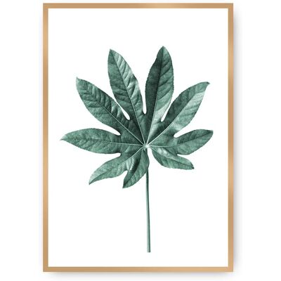 Plakat z liściem w kolorze szmaragdowej zieleni Dekoria - 40x50cm - Dekoracja ścienna Plakat z liściem w kolorze szmaragdowej zieleni Dekoria - 40x50cm - Dekoracja ścienna