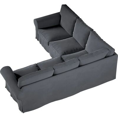 Dekoria Ektorp Ecksofa Überzug - Grau / Schwarz, Grau - 240/136x82x73 cm Dekoria Ektorp Ecksofa Überzug - Grau / Schwarz, Grau - 240/136x82x73 cm