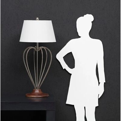 Dekoria Diva Lampa stołowa - Srebro - 41x90cm Dekoria Diva Lampa stołowa - Srebro - 41x90cm