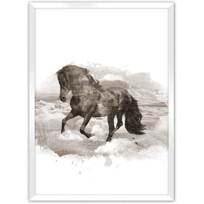 Dekoria - Plakat Horse - Biały - 50x70 cm - Poster Dekoria - Plakat Horse - Biały - 50x70 cm - Poster