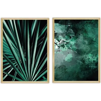 Zestaw obrazów Greenery Dekoria - 50x70cm, Zielony i Złoty, Czarny i Zielony Zestaw obrazów Greenery Dekoria - 50x70cm, Zielony i Złoty, Czarny i Zielony