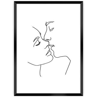 Dekoria - Kiss Line - Weiß - 50 x 70 cm - Poster Dekoria - Kiss Line - Weiß - 50 x 70 cm - Poster