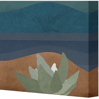 Dekoria Leinwand Wandkunst - Abstrakte Landschaft - Blau, Türkis, Braun - 35x50 cm Dekoria Leinwand Wandkunst - Abstrakte Landschaft - Blau, Türkis, Braun - 35x50 cm