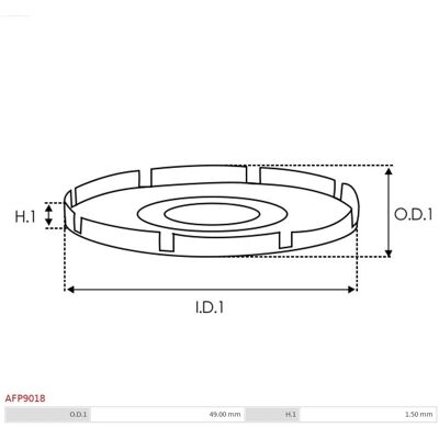 AS-PL AFP9018 - Generator remskiva, universell, 49mm diameter, 1,5mm längd - Generator del AS-PL AFP9018 - Generator remskiva, universell, 49mm diameter, 1,5mm längd - Generator del