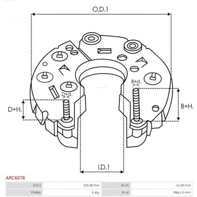 AS-PL ARC6078 - Diodebrug voor alternator AS-PL ARC6078 - Diodebrug voor alternator