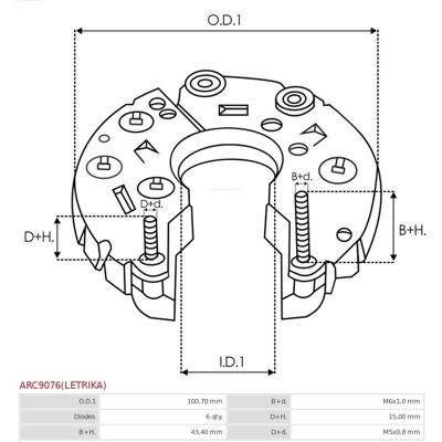 AS-PL ARC9076 - Gleichrichterbrücke für Lichtmaschine AS-PL ARC9076 - Gleichrichterbrücke für Lichtmaschine