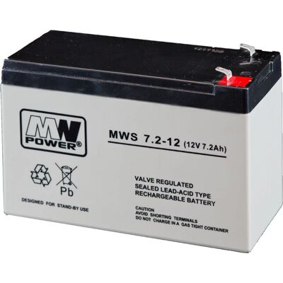MW Power MWS 7.2-12 USV-Batterie - Versiegelte Bleisäure VRLA 12V 7,2Ah MW Power MWS 7.2-12 USV-Batterie - Versiegelte Bleisäure VRLA 12V 7,2Ah