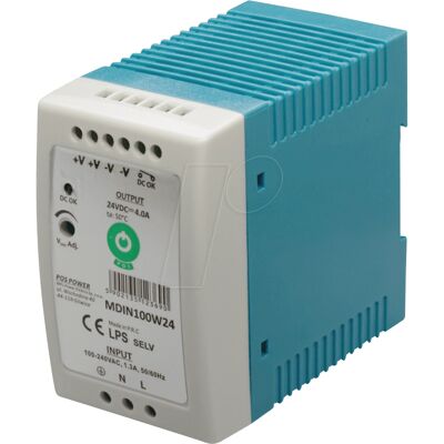 POS POWER MDIN100W24 - Fuente de alimentación - Riel DIN, 96 W POS POWER MDIN100W24 - Fuente de alimentación - Riel DIN, 96 W