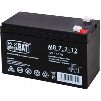 Akumulatory UPS MPL megaBAT MB 7.2-12 - 12V 7,2Ah, Czarny Akumulatory UPS MPL megaBAT MB 7.2-12 - 12V 7,2Ah, Czarny