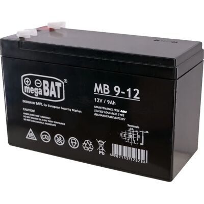 Akumulator MegaBat MB 9-12 UPS - 12V 9Ah, Kompakt, Niezawodny Akumulator MegaBat MB 9-12 UPS - 12V 9Ah, Kompakt, Niezawodny