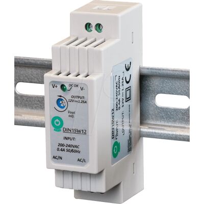POS POWER DIN15W24 - Fuente de alimentación para rieles de sombrero POS POWER DIN15W24 - Fuente de alimentación para rieles de sombrero