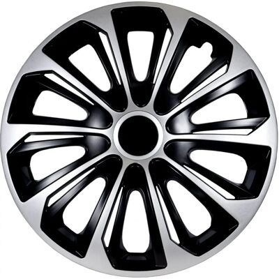 Tapacubos 14 " Negro-plato 4 Piezas Tapacubos 14 " Negro-plato 4 Piezas