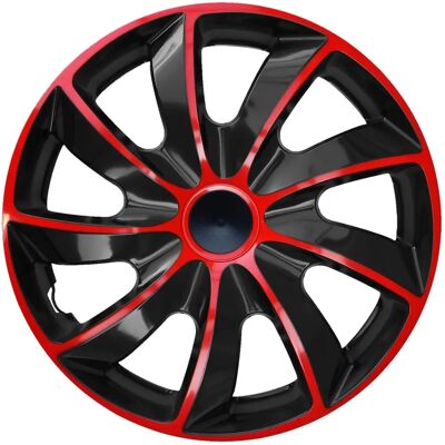 Ensemble de 4 capuchons de roue NRM 15" Rouge-Noir - Publicité Ensemble de 4 capuchons de roue NRM 15" Rouge-Noir - Publicité